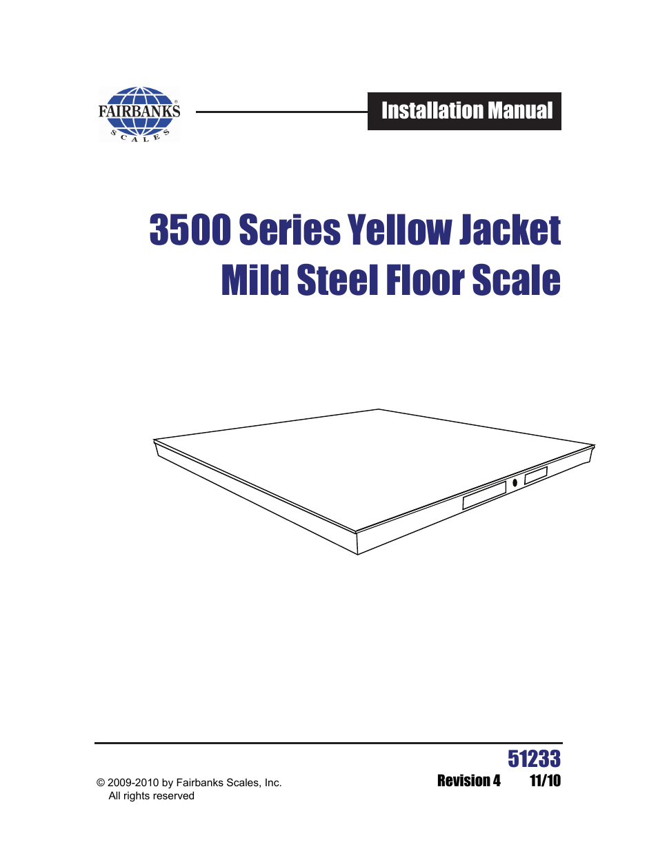 3500 series yellow jacket mild steel floor scale, Installation manual | Fairbanks FB1100 Series Yellow Jacket FS Package (30047, 30048) User Manual | Page 45 / 70