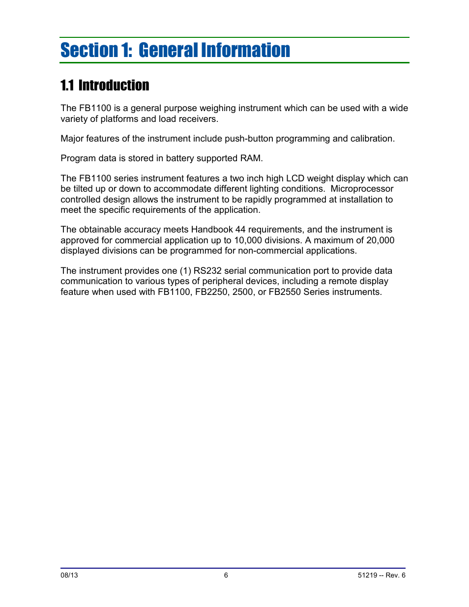 1 introduction | Fairbanks FB1100 Series Yellow Jacket FS Package (30047, 30048) User Manual | Page 6 / 70