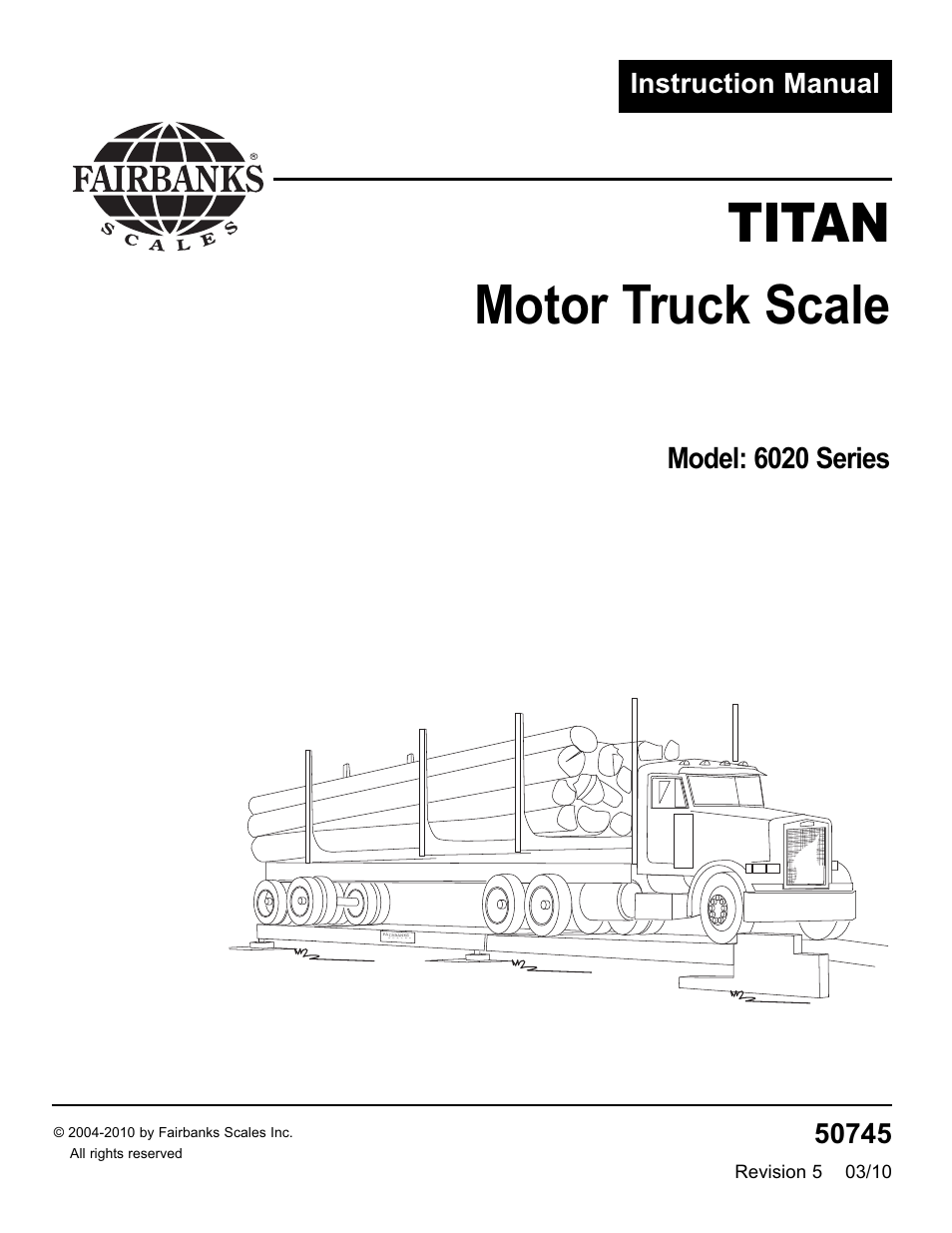 Fairbanks 6020 Series Titan Motor Truck Scale User Manual | 23 pages