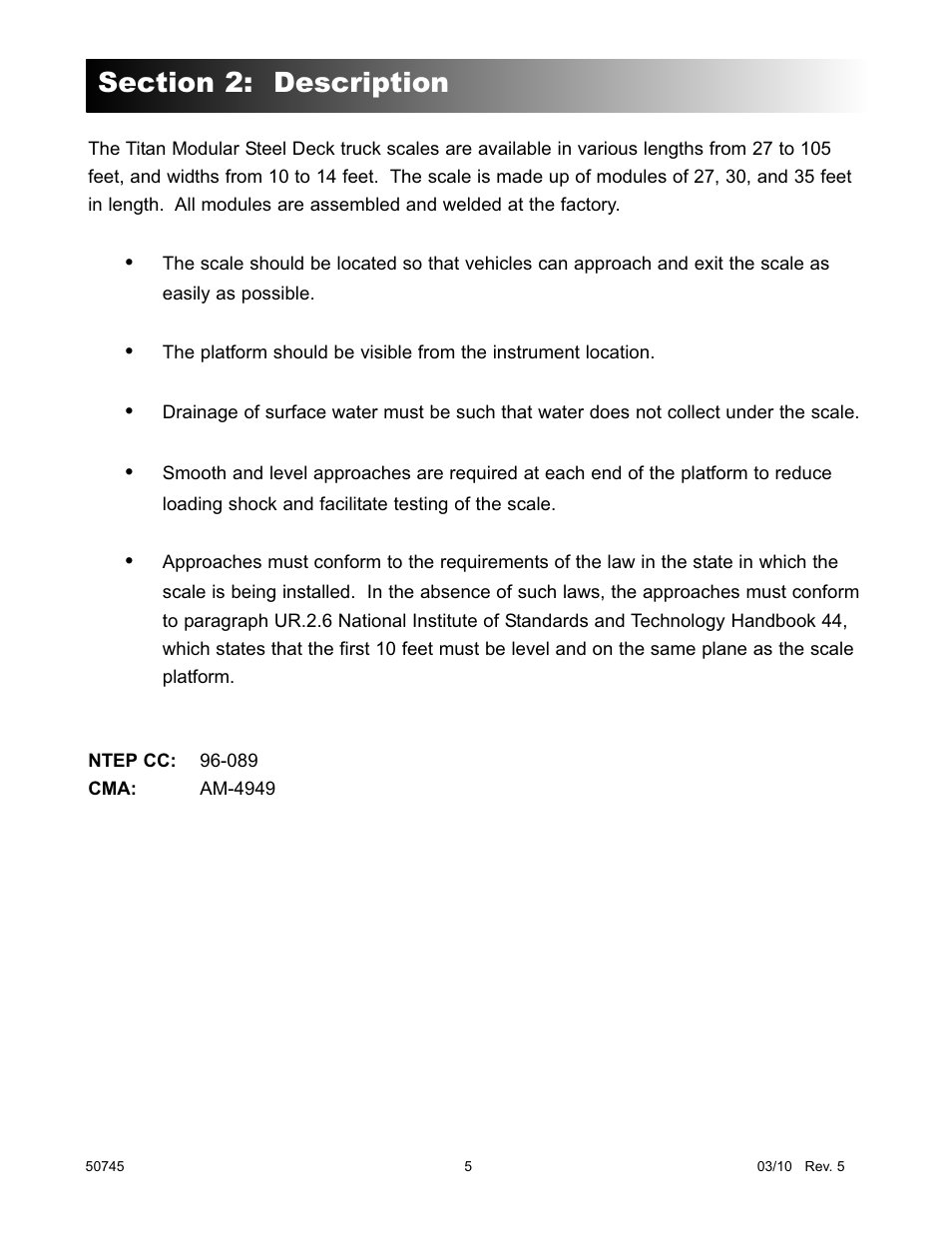 Fairbanks 6020 Series Titan Motor Truck Scale User Manual | Page 5 / 23