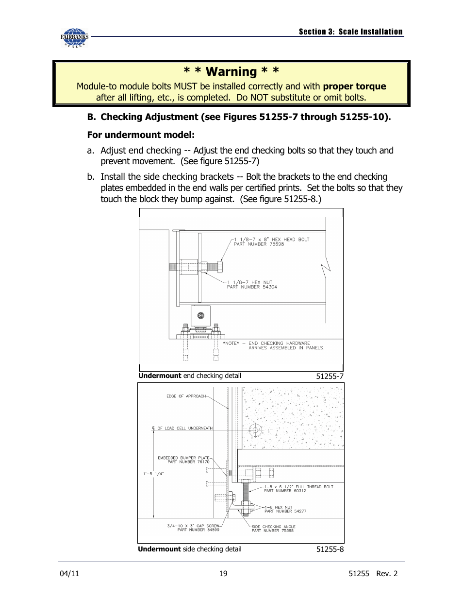 Warning | Fairbanks Trident Precast Concrete Deck Truck Scale User Manual | Page 19 / 40
