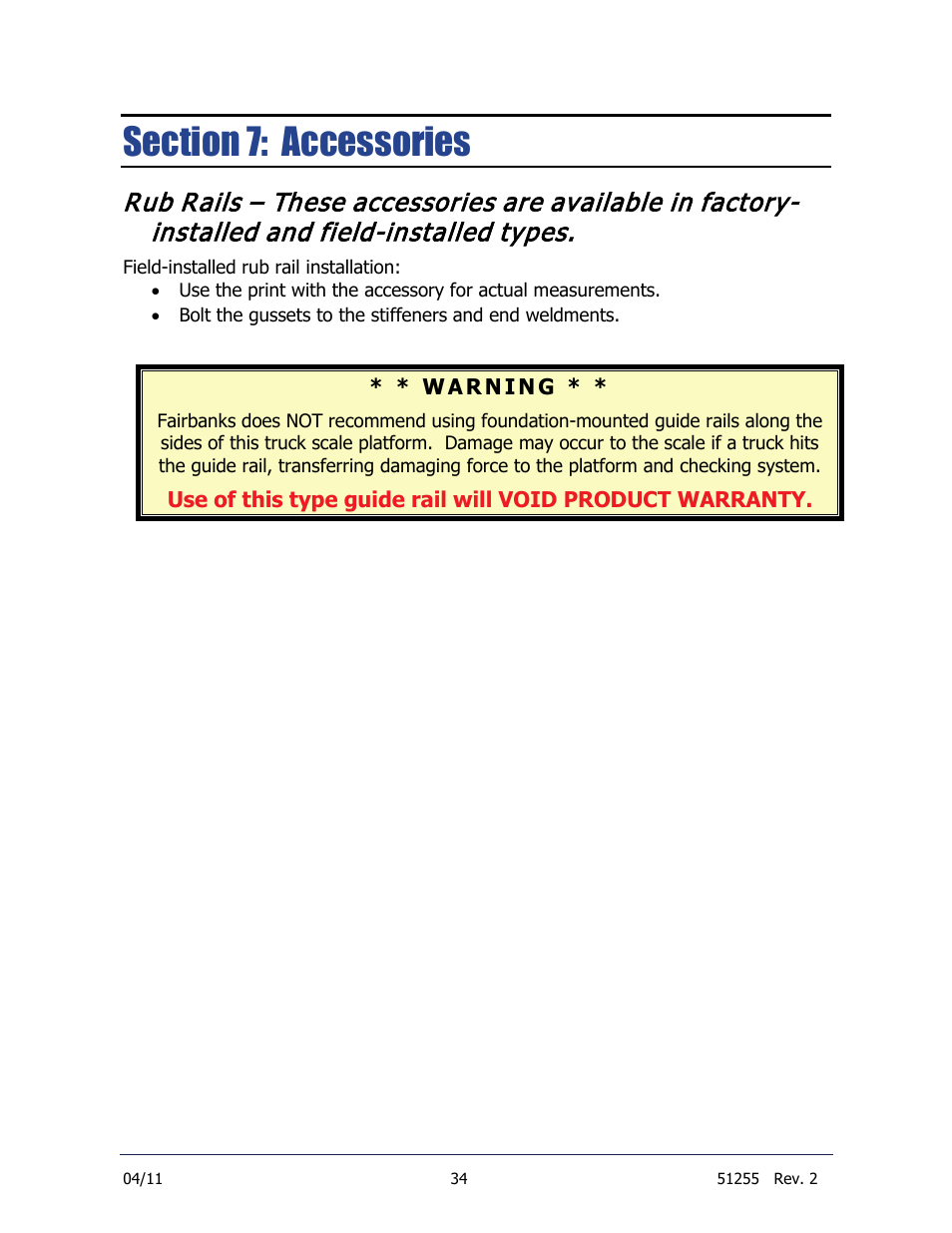 Section 7: accessories | Fairbanks Trident Precast Concrete Deck Truck Scale User Manual | Page 34 / 40