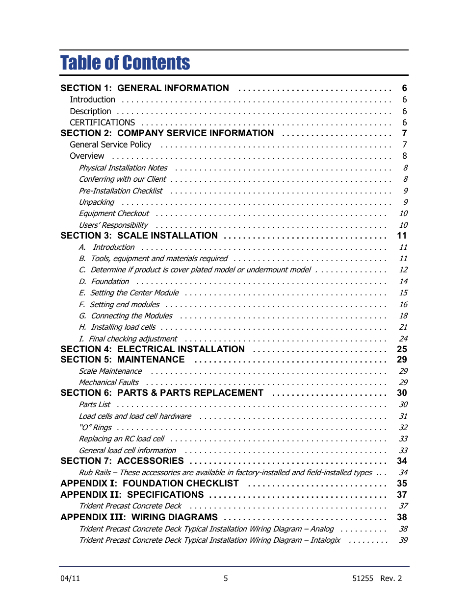 Fairbanks Trident Precast Concrete Deck Truck Scale User Manual | Page 5 / 40