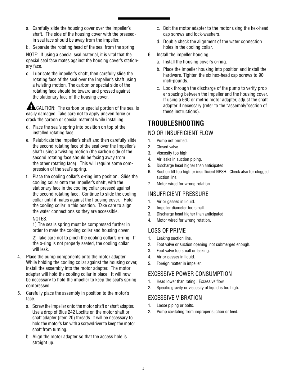 Troubleshooting | Finish Thompson GP11 SERIES User Manual | Page 4 / 6
