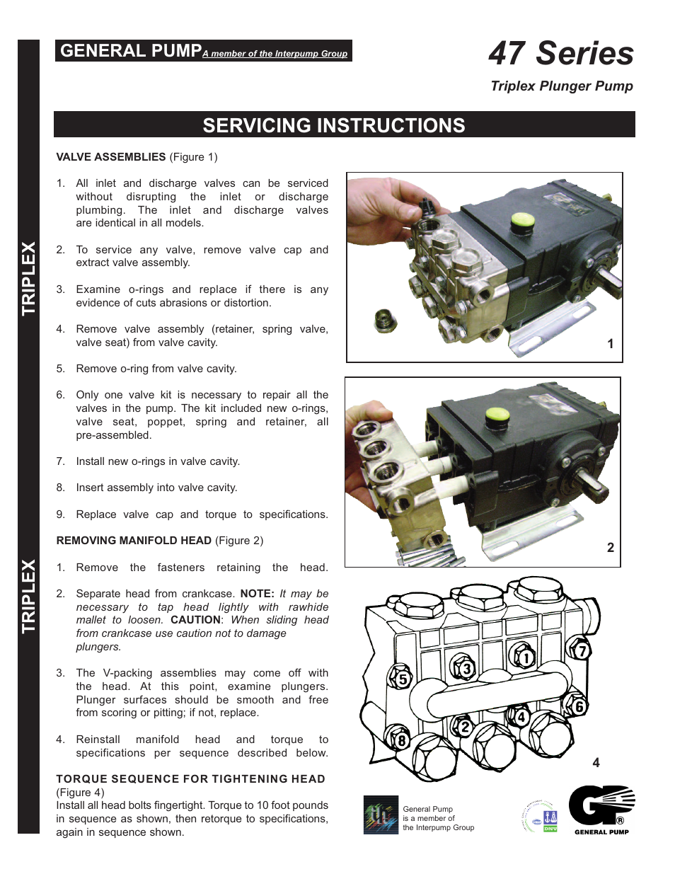 General Pump 47 Series User Manual | 4 pages