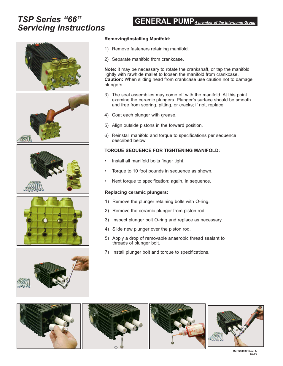 Tsp series “66” servicing instructions, General pump | General Pump 66 Series TSP User Manual | Page 3 / 5