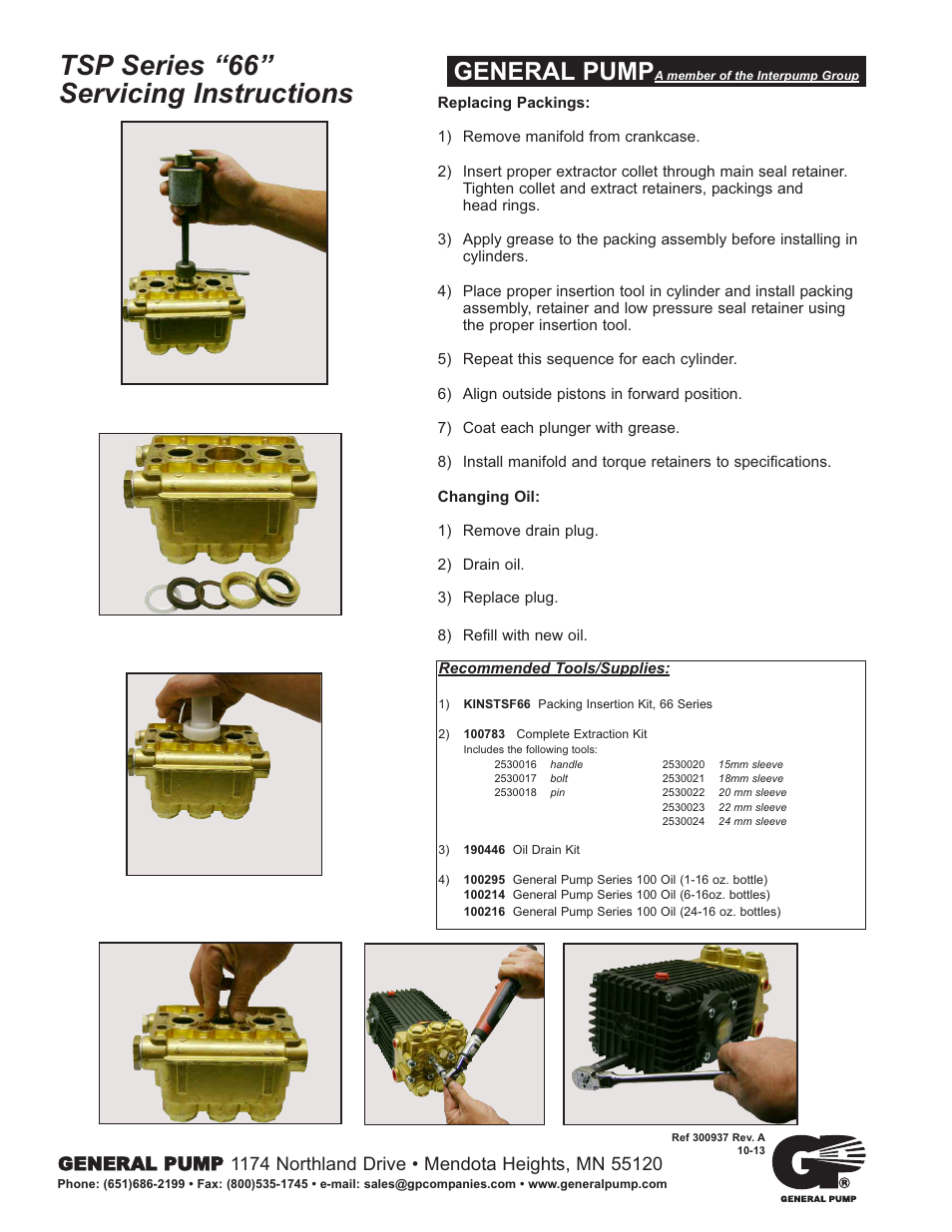 Tsp series “66” servicing instructions, General pump | General Pump 66 Series TSP User Manual | Page 4 / 5