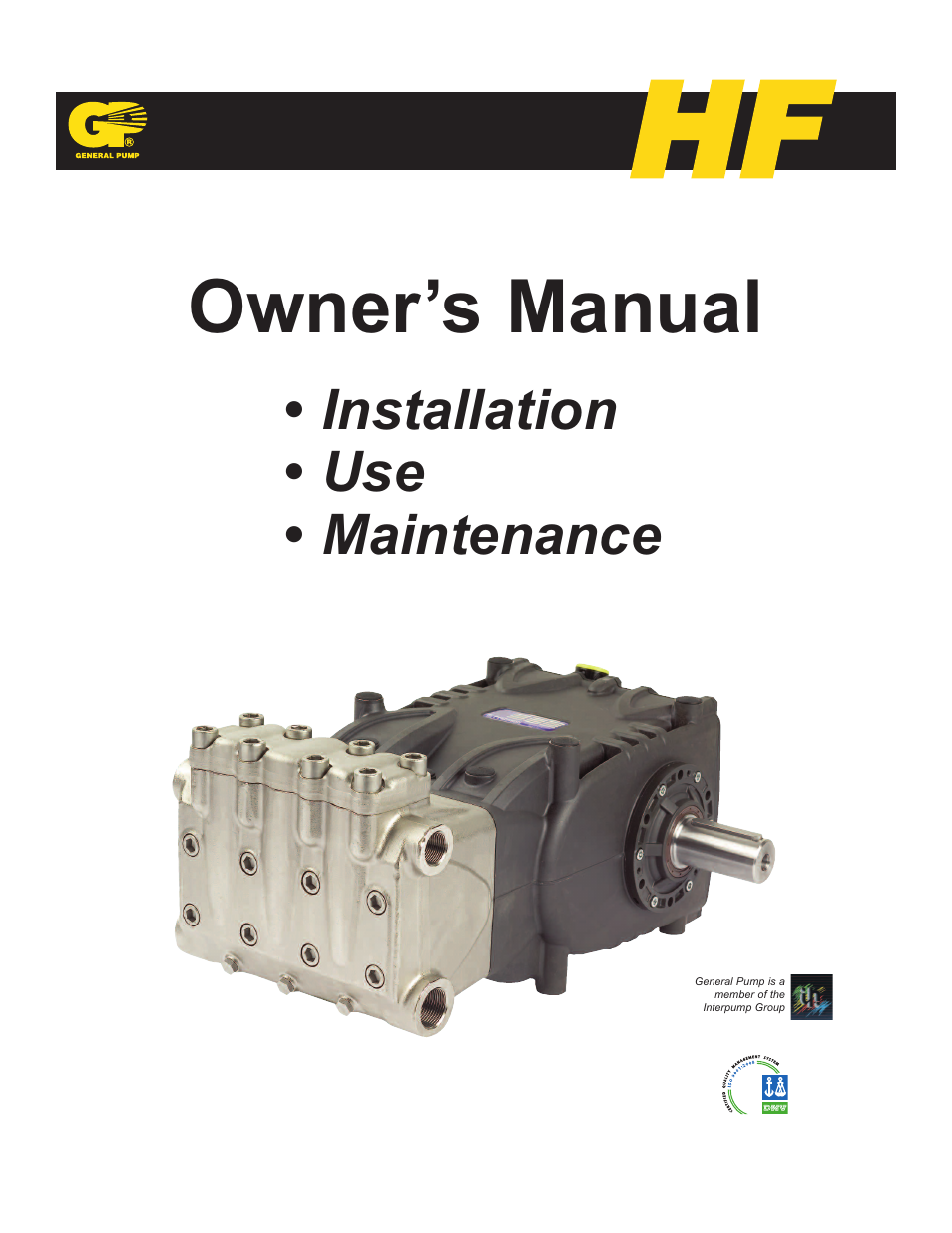 General Pump HF Owner Manual User Manual | 24 pages