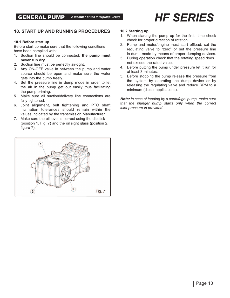 Hf series, General pump | General Pump HF Owner Manual User Manual | Page 10 / 24