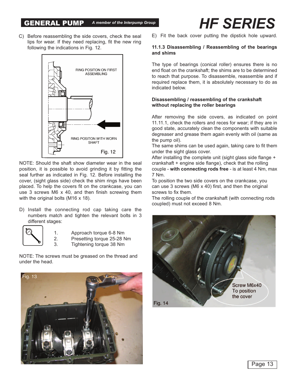 Hf series, General pump | General Pump HF Owner Manual User Manual | Page 13 / 24