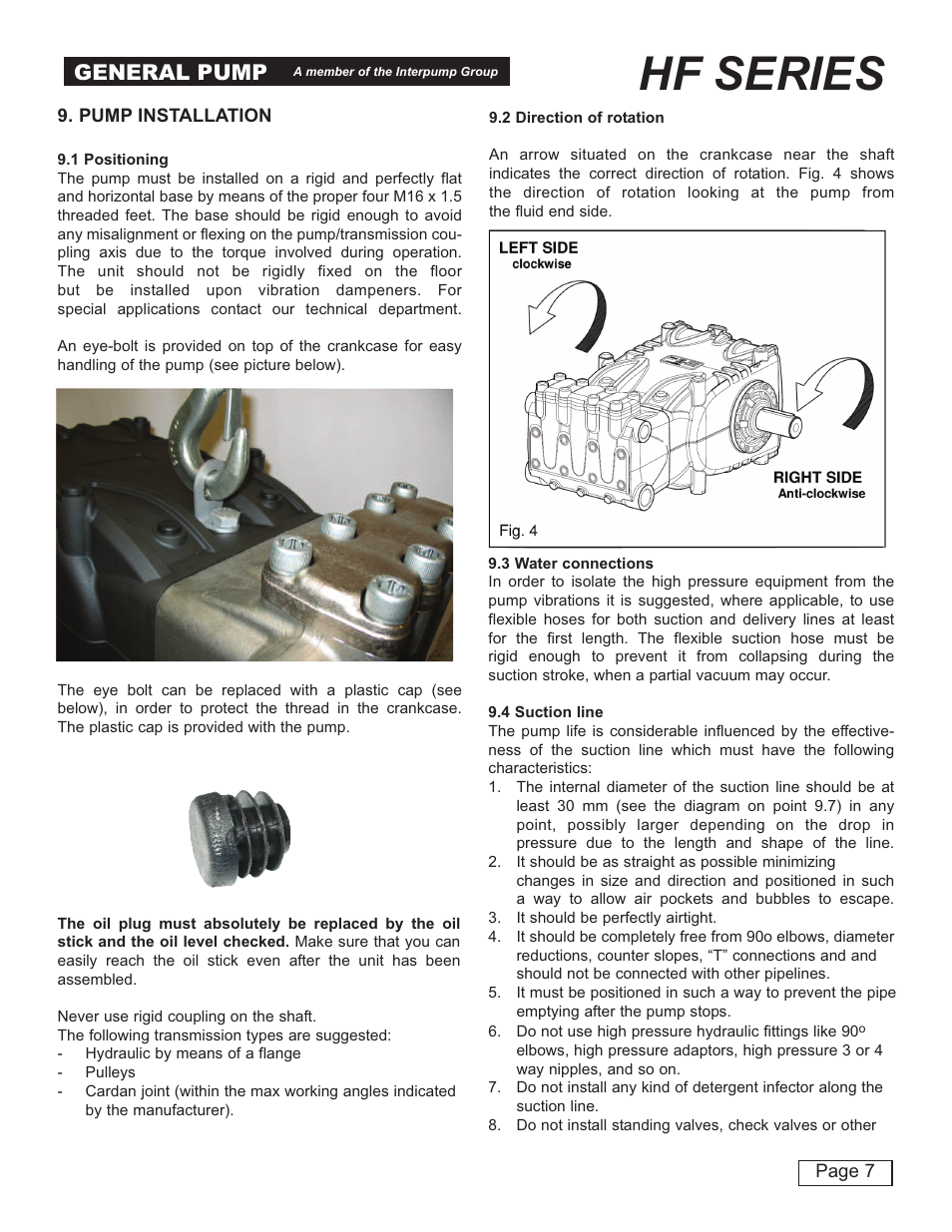 Hf series, General pump | General Pump HF Owner Manual User Manual | Page 7 / 24