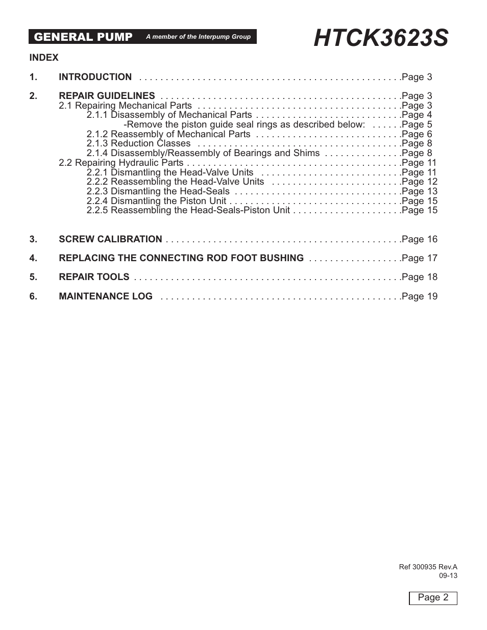 Htck3623s | General Pump HTCK3623S User Manual | Page 2 / 19