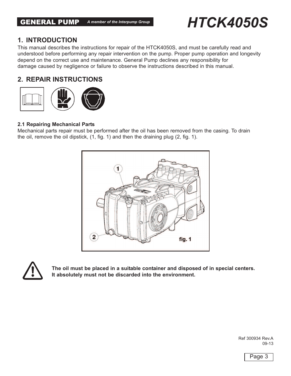 Htck4050s | General Pump HTCK4050S User Manual | Page 3 / 19