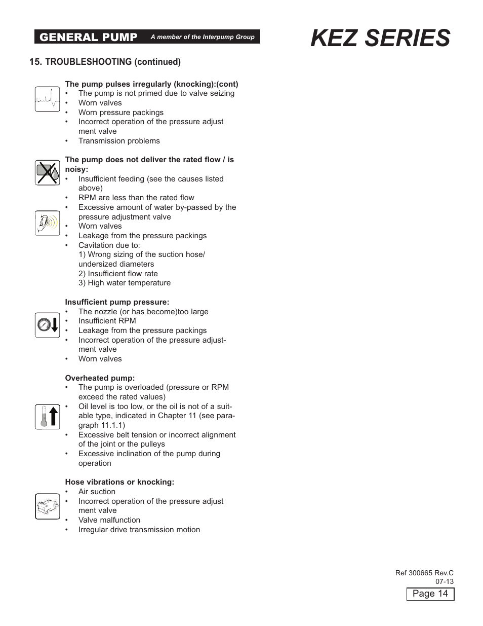 Kez series, General pump | General Pump KEZ Owner Manual v.2 User Manual | Page 14 / 17