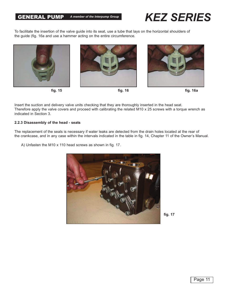 Kez series, General pump | General Pump KEZ Repair Manual User Manual | Page 11 / 16