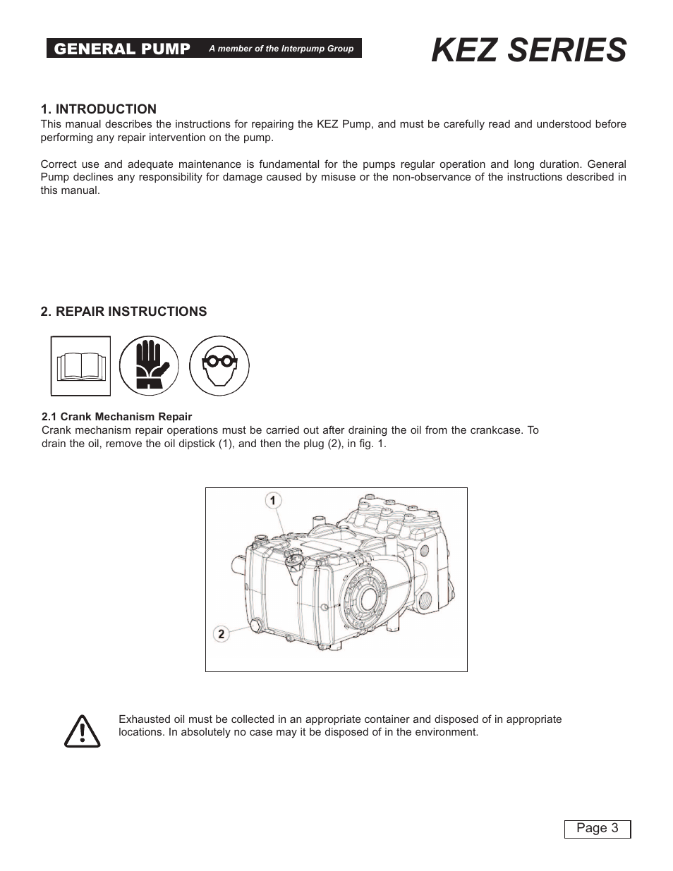 Kez series | General Pump KEZ Repair Manual User Manual | Page 3 / 16