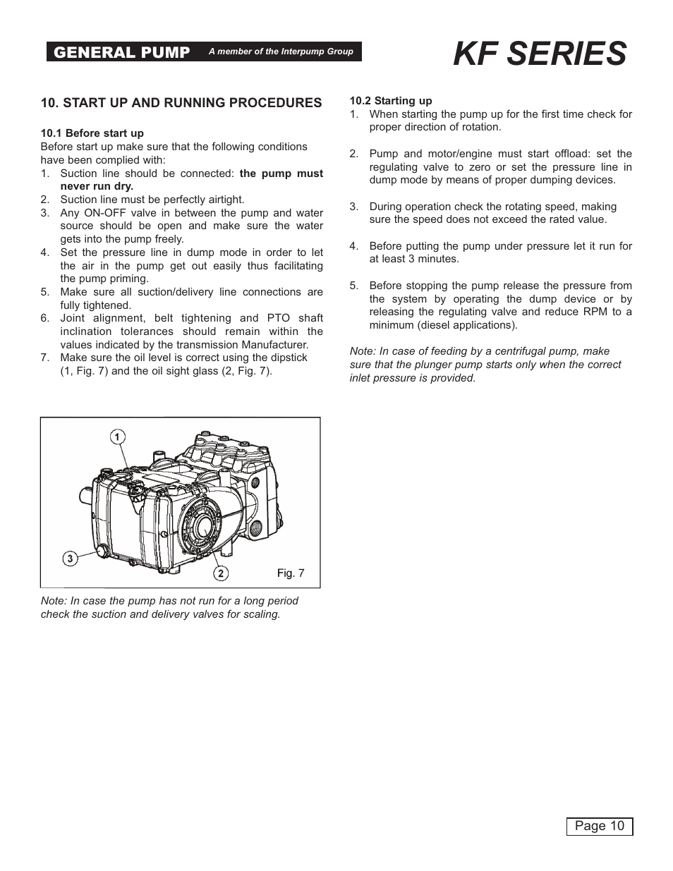 Kf series, General pump | General Pump KF Owner Manual User Manual | Page 10 / 22