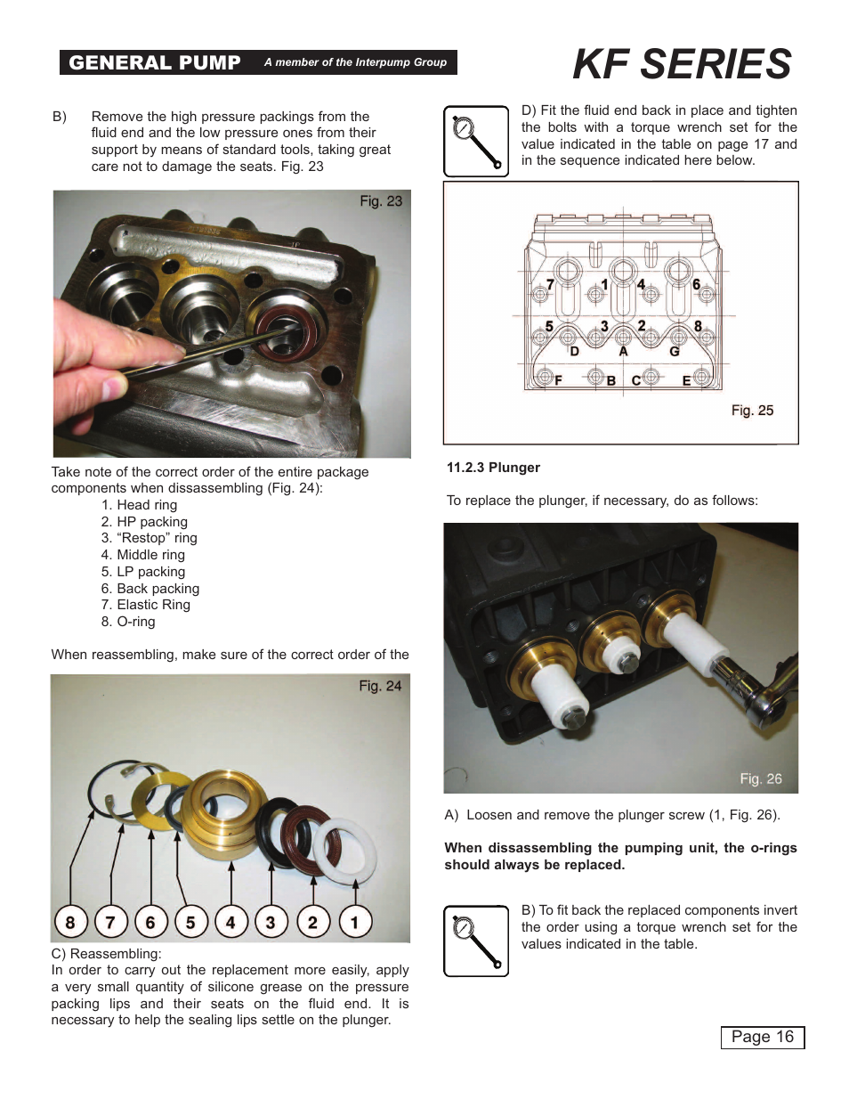 Kf series, General pump | General Pump KF Owner Manual User Manual | Page 16 / 22