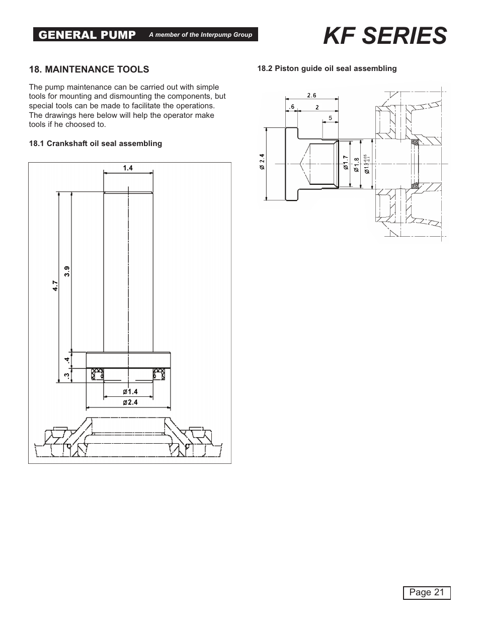 Kf series | General Pump KF Owner Manual User Manual | Page 21 / 22