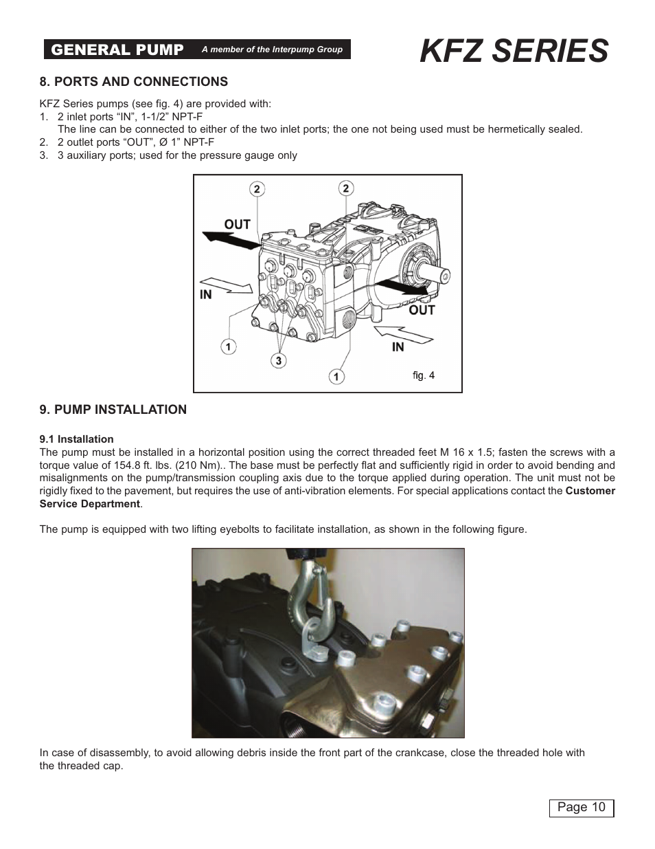 Kfz series, General pump | General Pump KFZ Owner Manual User Manual | Page 10 / 24