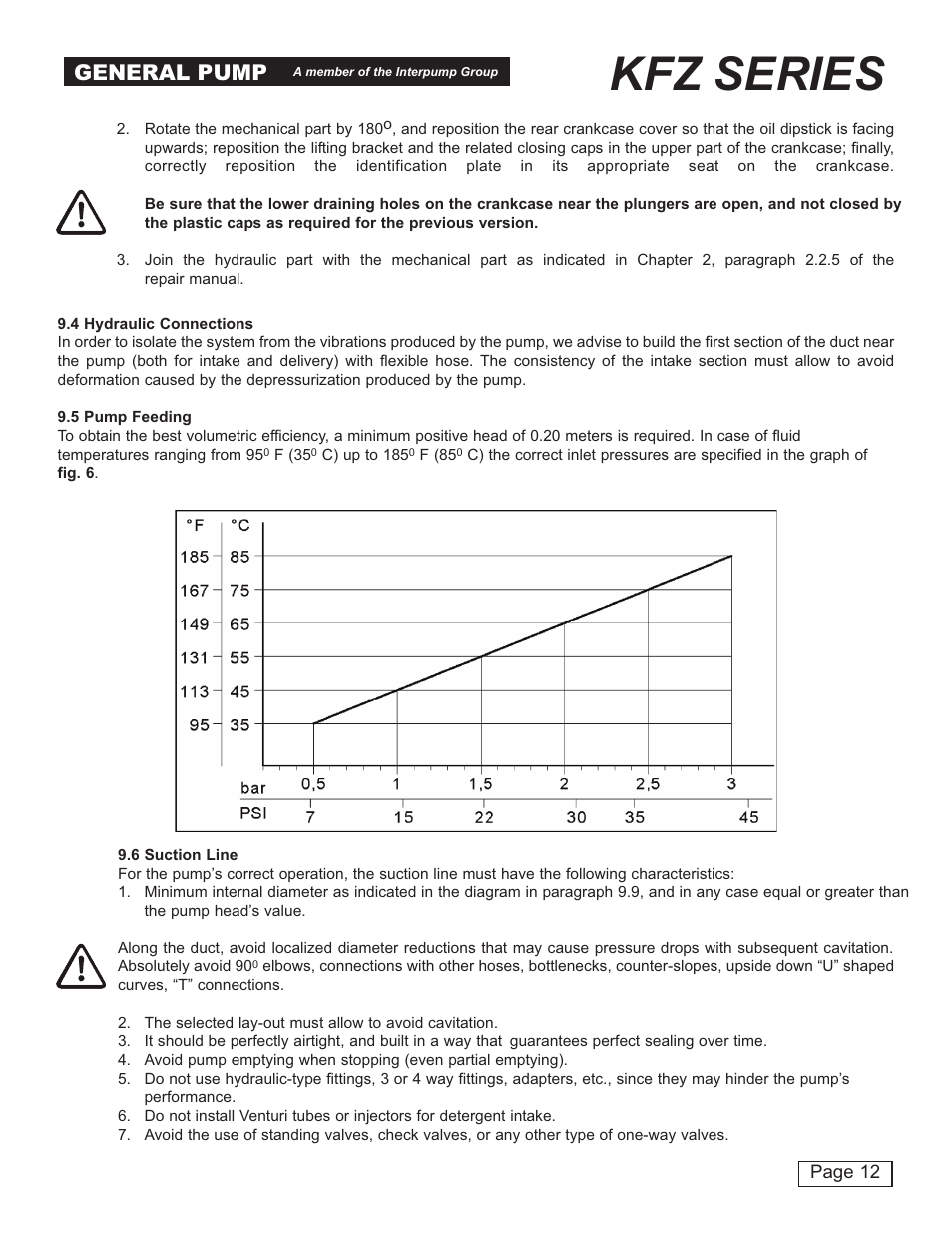 Kfz series, General pump | General Pump KFZ Owner Manual User Manual | Page 12 / 24