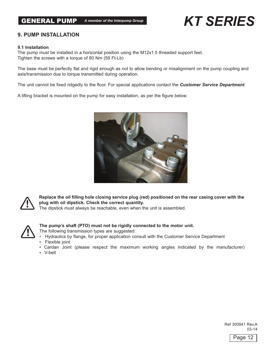 Kt series, General pump | General Pump KT User Manual | Page 12 / 35