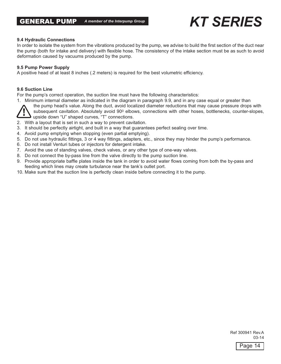 Kt series, General pump | General Pump KT User Manual | Page 14 / 35