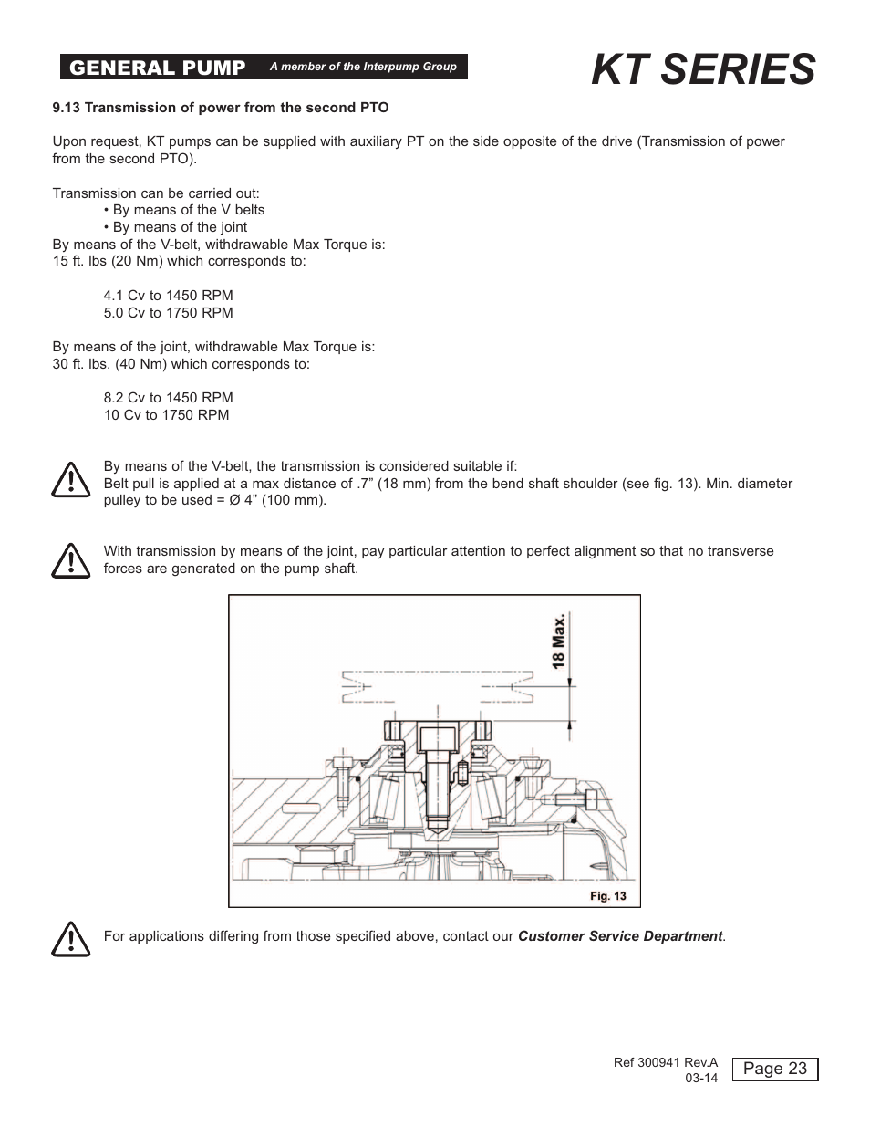 Kt series, General pump | General Pump KT User Manual | Page 23 / 35