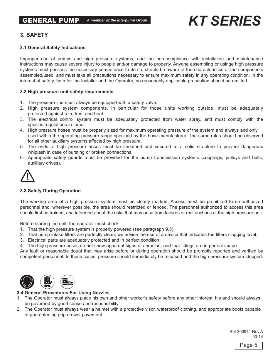 Kt series, General pump | General Pump KT User Manual | Page 5 / 35