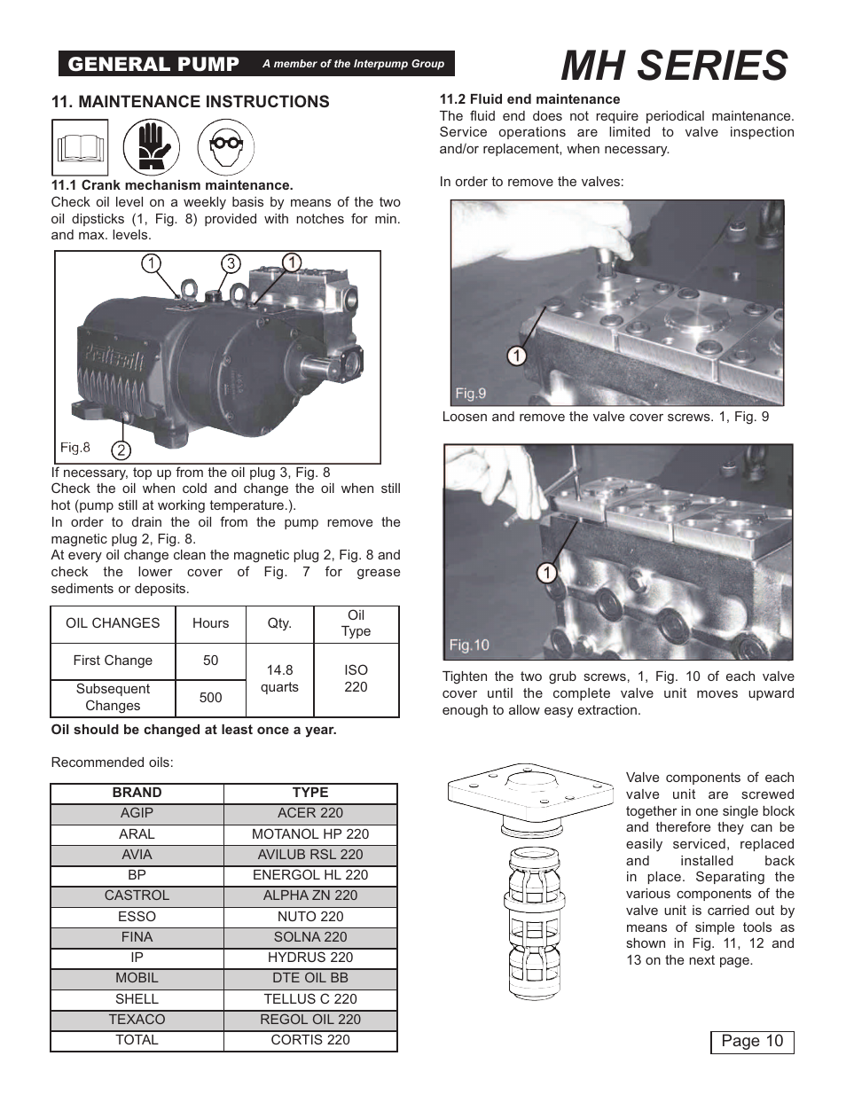 Mh series, General pump | General Pump MH User Manual | Page 10 / 18