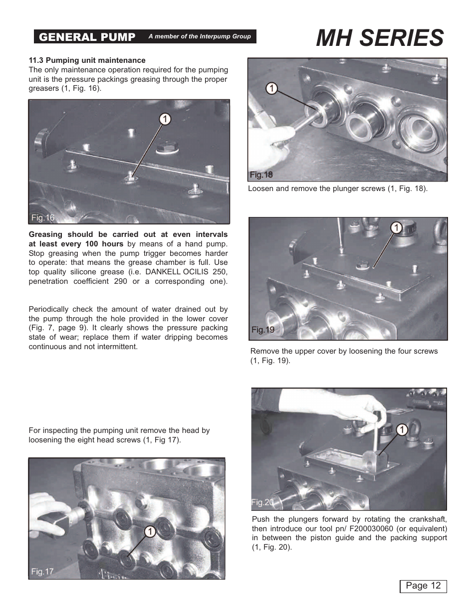 Mh series, General pump | General Pump MH User Manual | Page 12 / 18