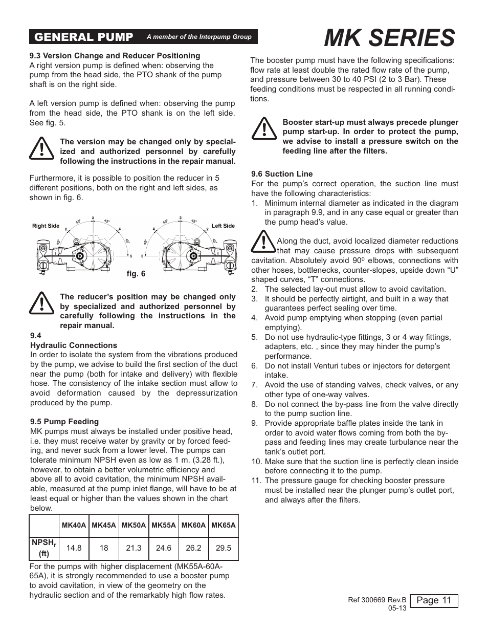 Mk series, General pump | General Pump MK Owner Manual User Manual | Page 11 / 21