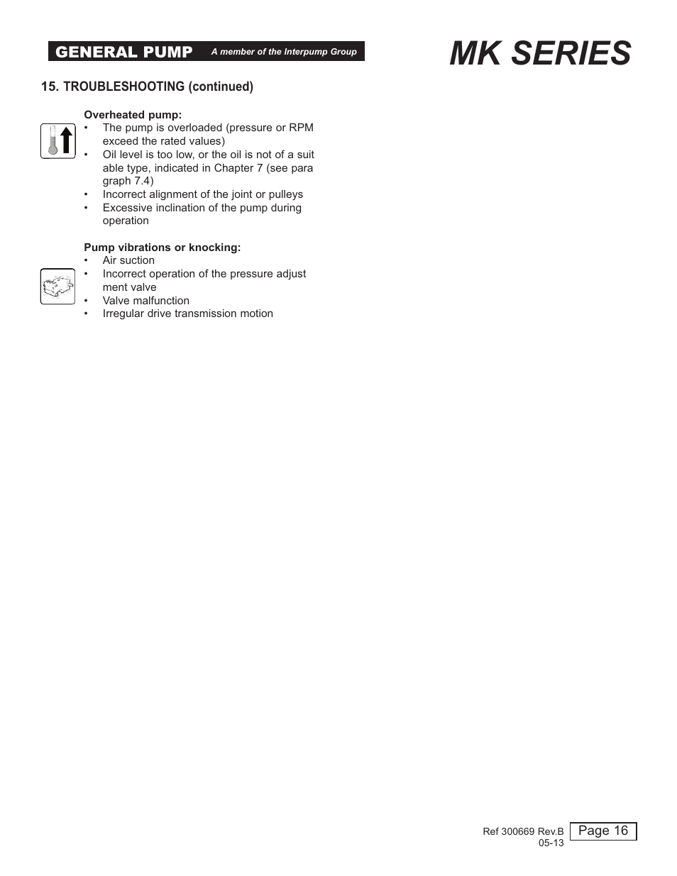 Mk series, General pump | General Pump MK Owner Manual User Manual | Page 16 / 21