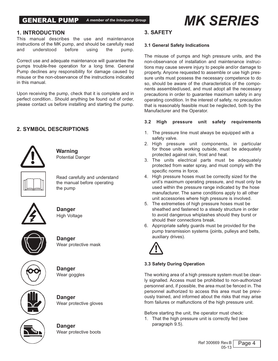 Mk series, General pump | General Pump MK Owner Manual User Manual | Page 4 / 21