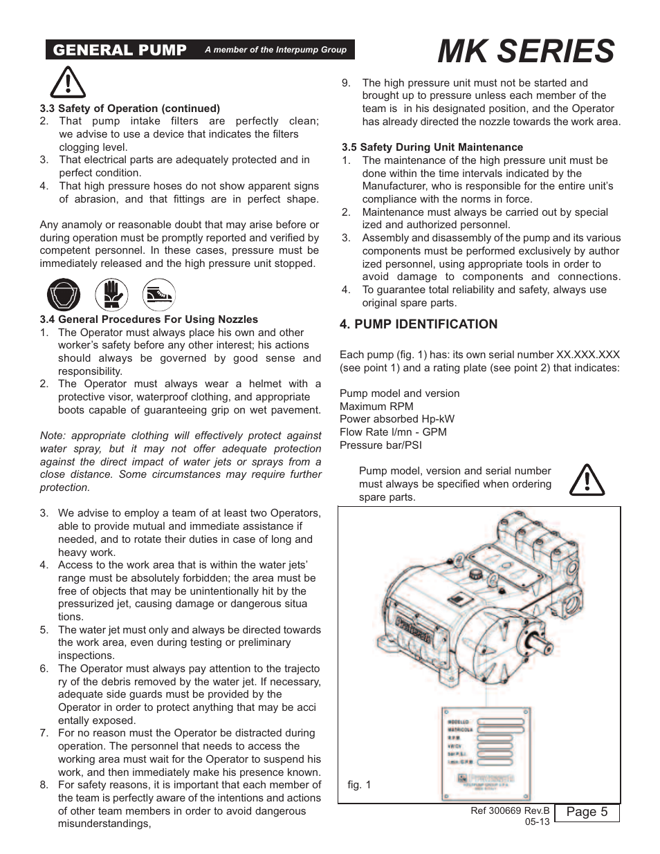 Mk series, General pump | General Pump MK Owner Manual User Manual | Page 5 / 21