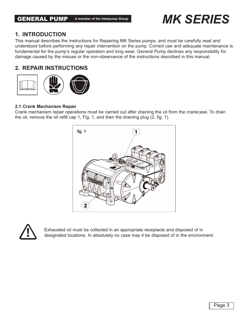 Mk series | General Pump MK Repair Manual User Manual | Page 3 / 45