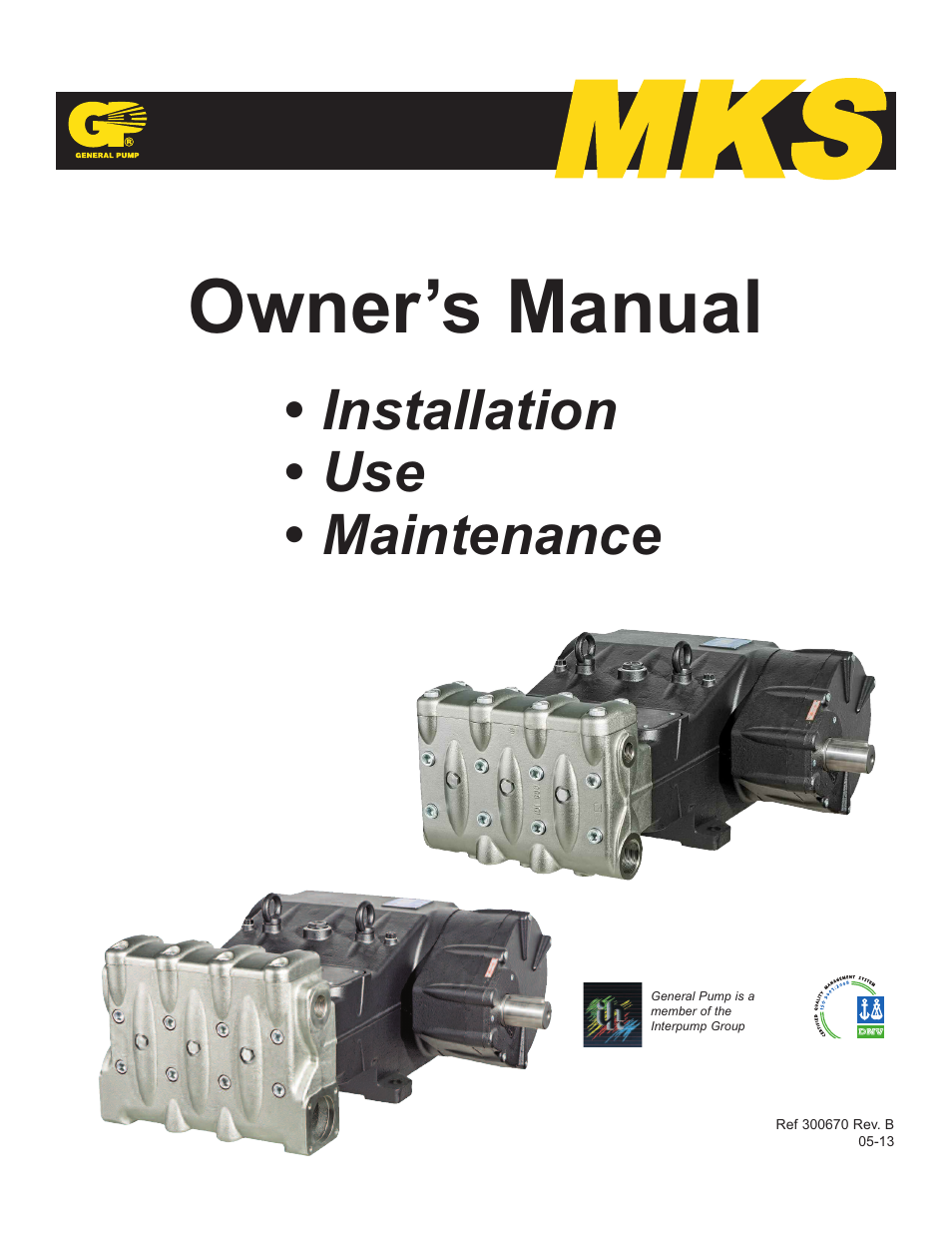 General Pump MKS Owner Manual User Manual | 21 pages