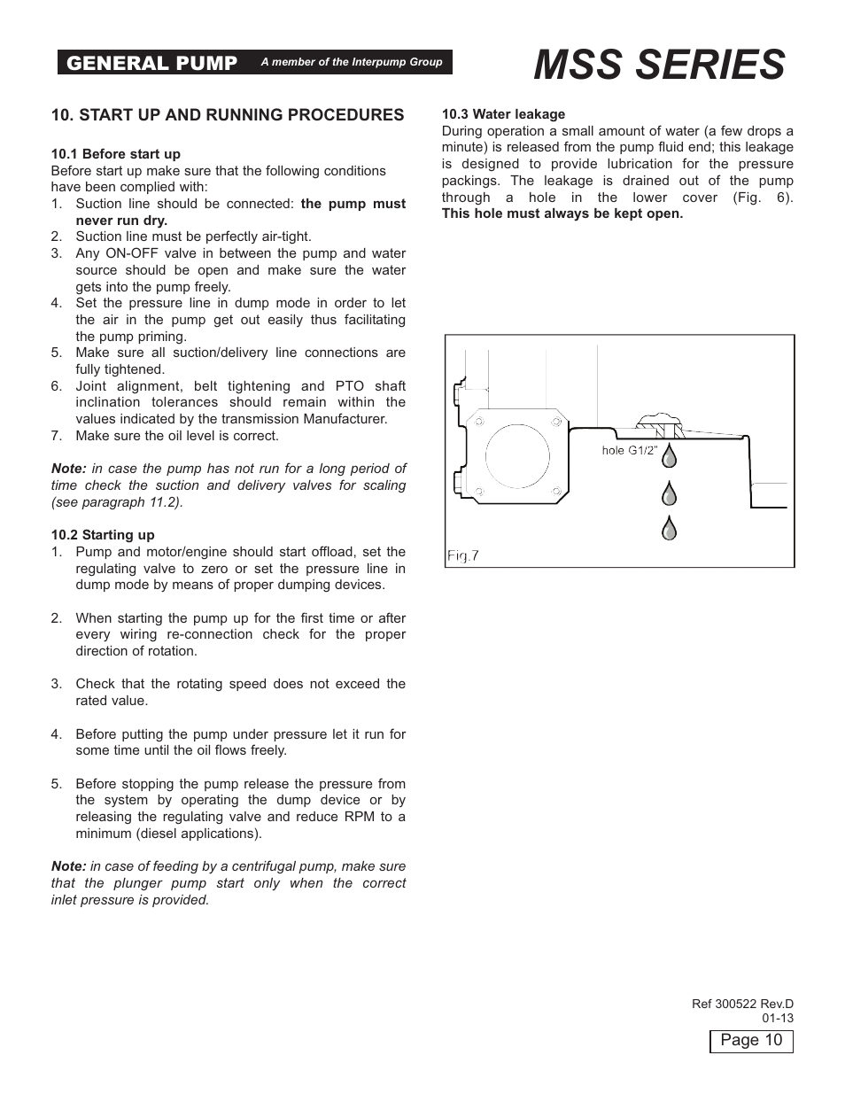 Mss series, General pump | General Pump MSS Owner Manual User Manual | Page 10 / 21