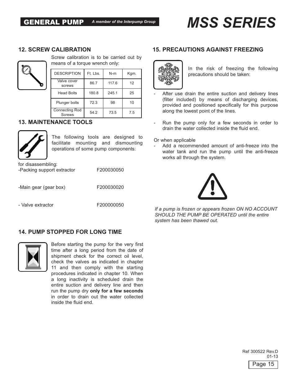 Mss series, General pump | General Pump MSS Owner Manual User Manual | Page 15 / 21