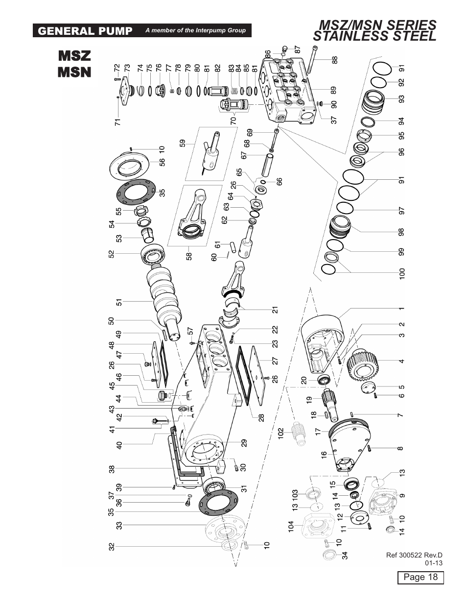 Msz msn msz/msn series stainless steel | General Pump MSS Owner Manual User Manual | Page 18 / 21