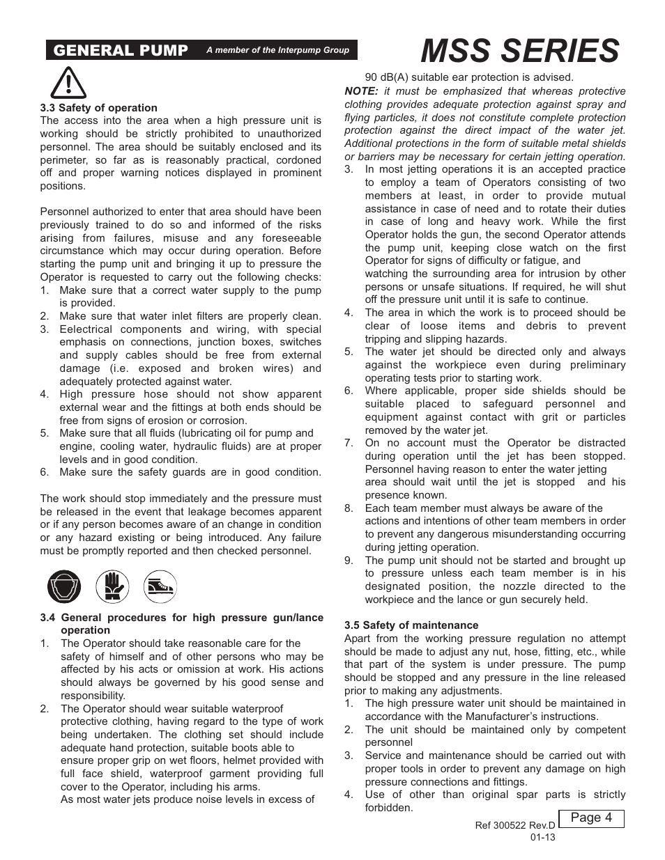 Mss series, General pump | General Pump MSS Owner Manual User Manual | Page 4 / 21