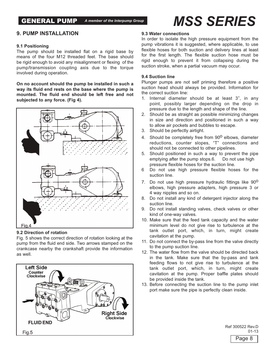 Mss series, General pump | General Pump MSS Owner Manual User Manual | Page 8 / 21