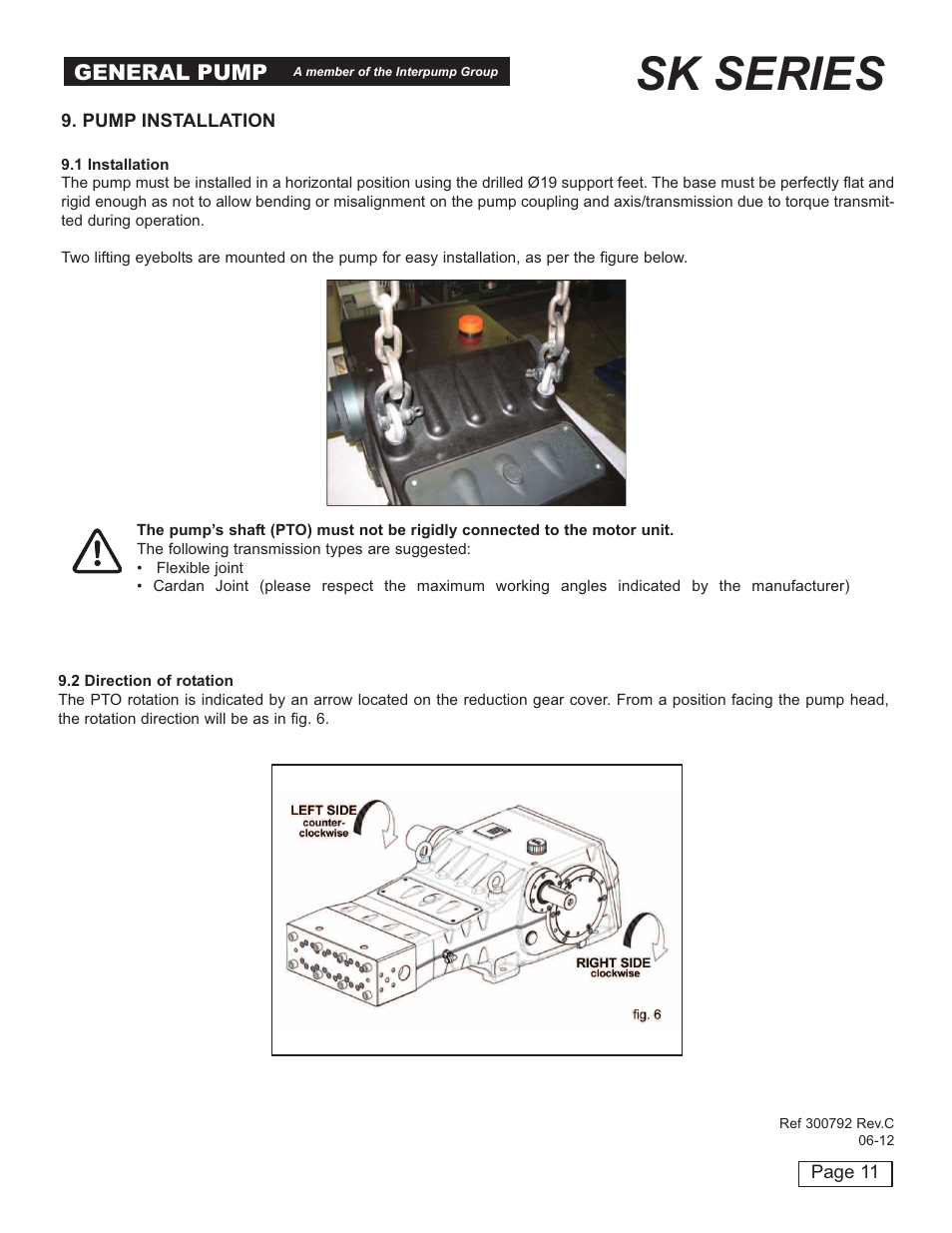 Sk series, General pump | General Pump SK Owner Manual User Manual | Page 11 / 22