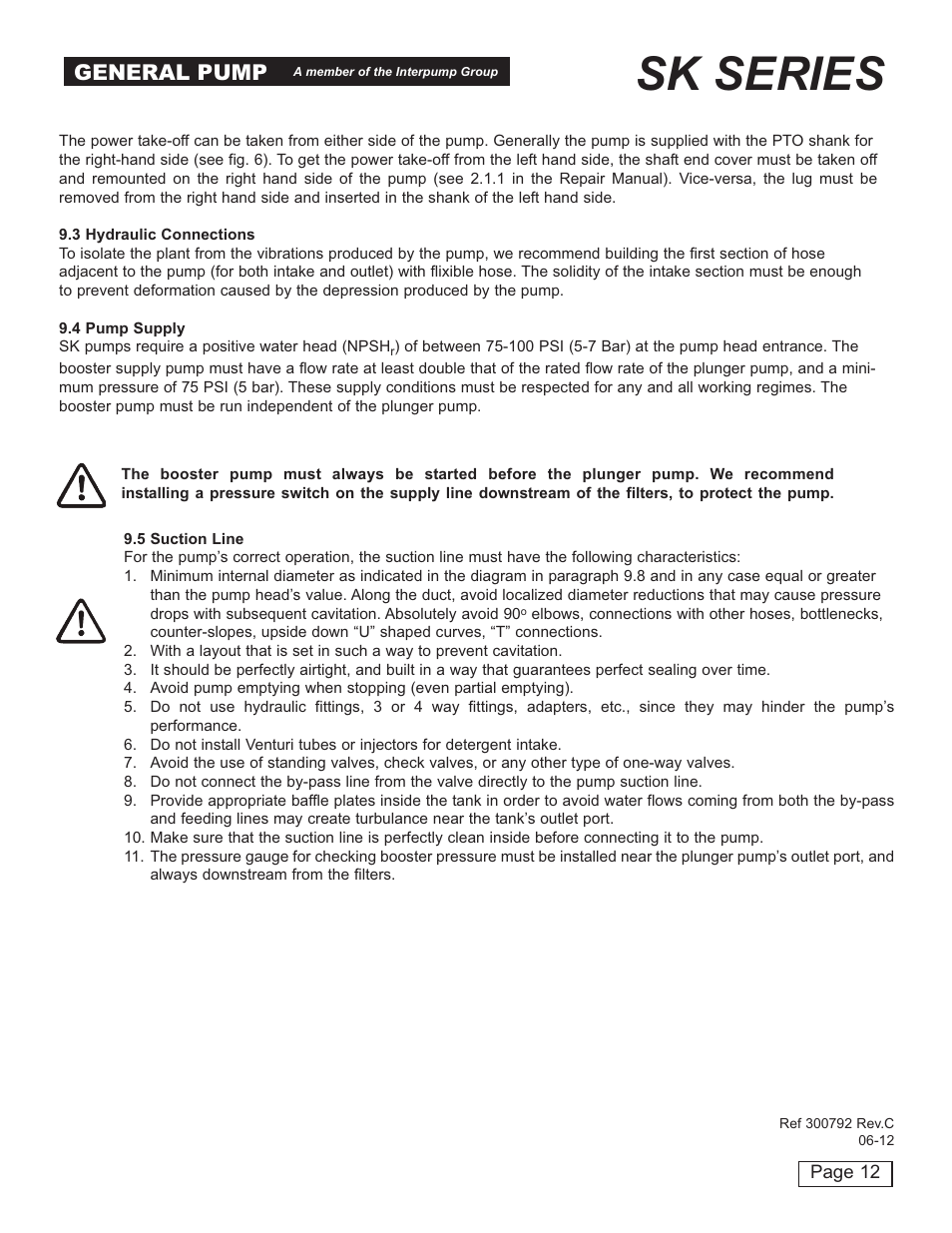 Sk series, General pump | General Pump SK Owner Manual User Manual | Page 12 / 22