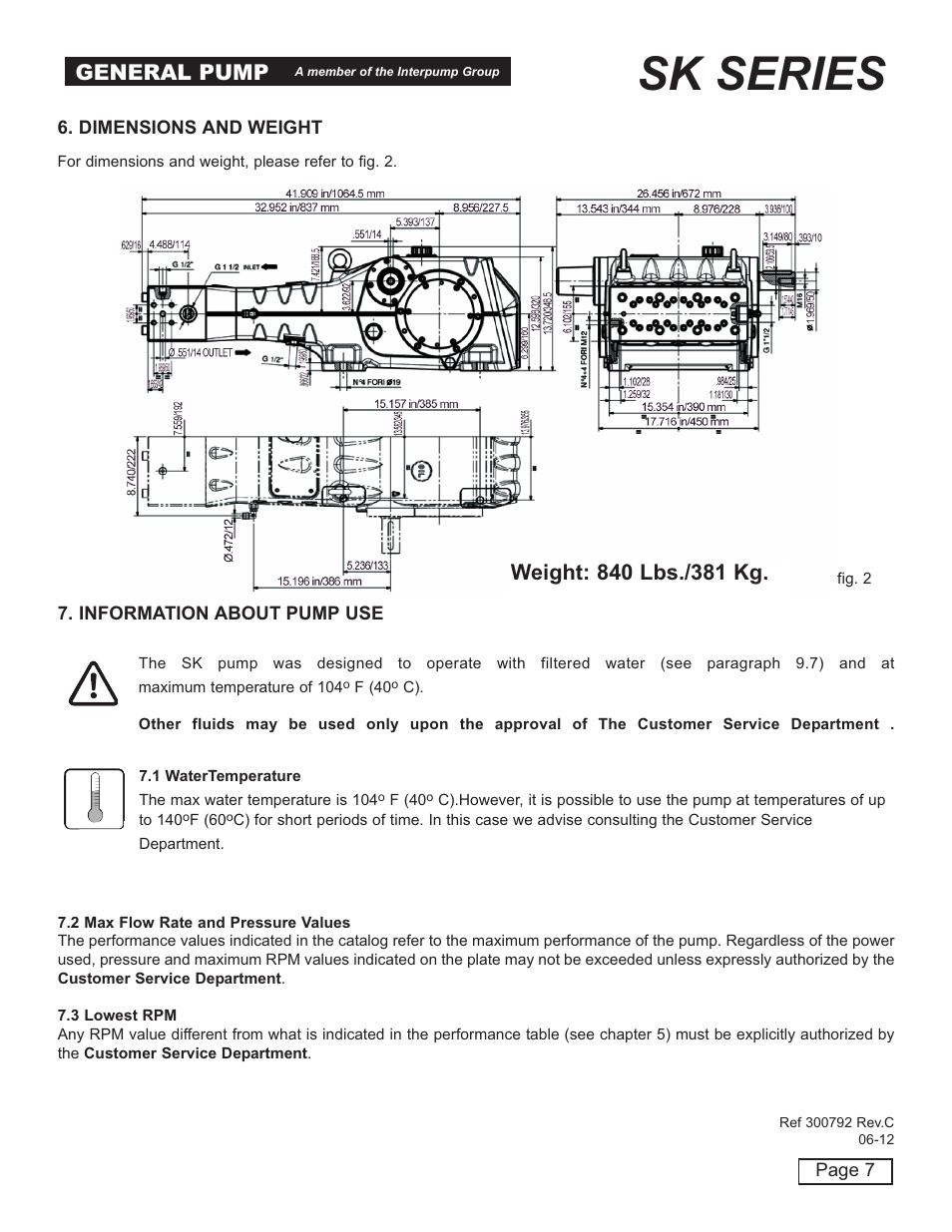 Sk series, General pump | General Pump SK Owner Manual User Manual | Page 7 / 22