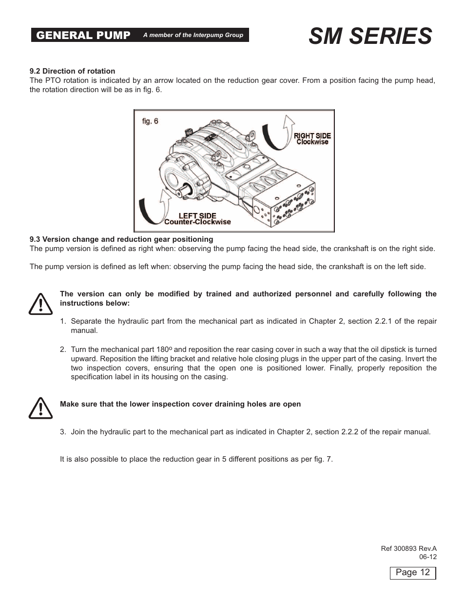 Sm series, General pump | General Pump SM Owners Manual User Manual | Page 12 / 24