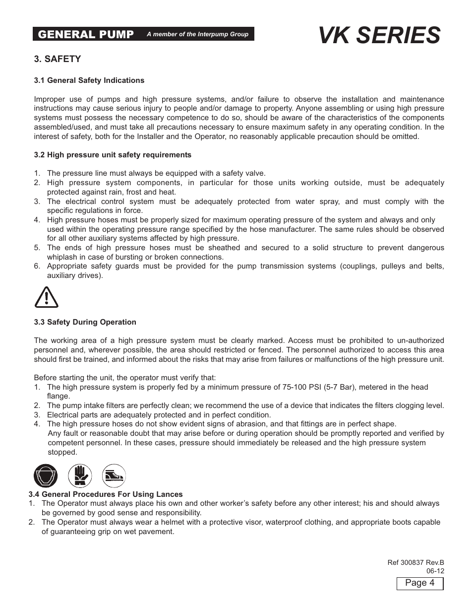 Vk series, General pump | General Pump VK Owner Manual User Manual | Page 4 / 26