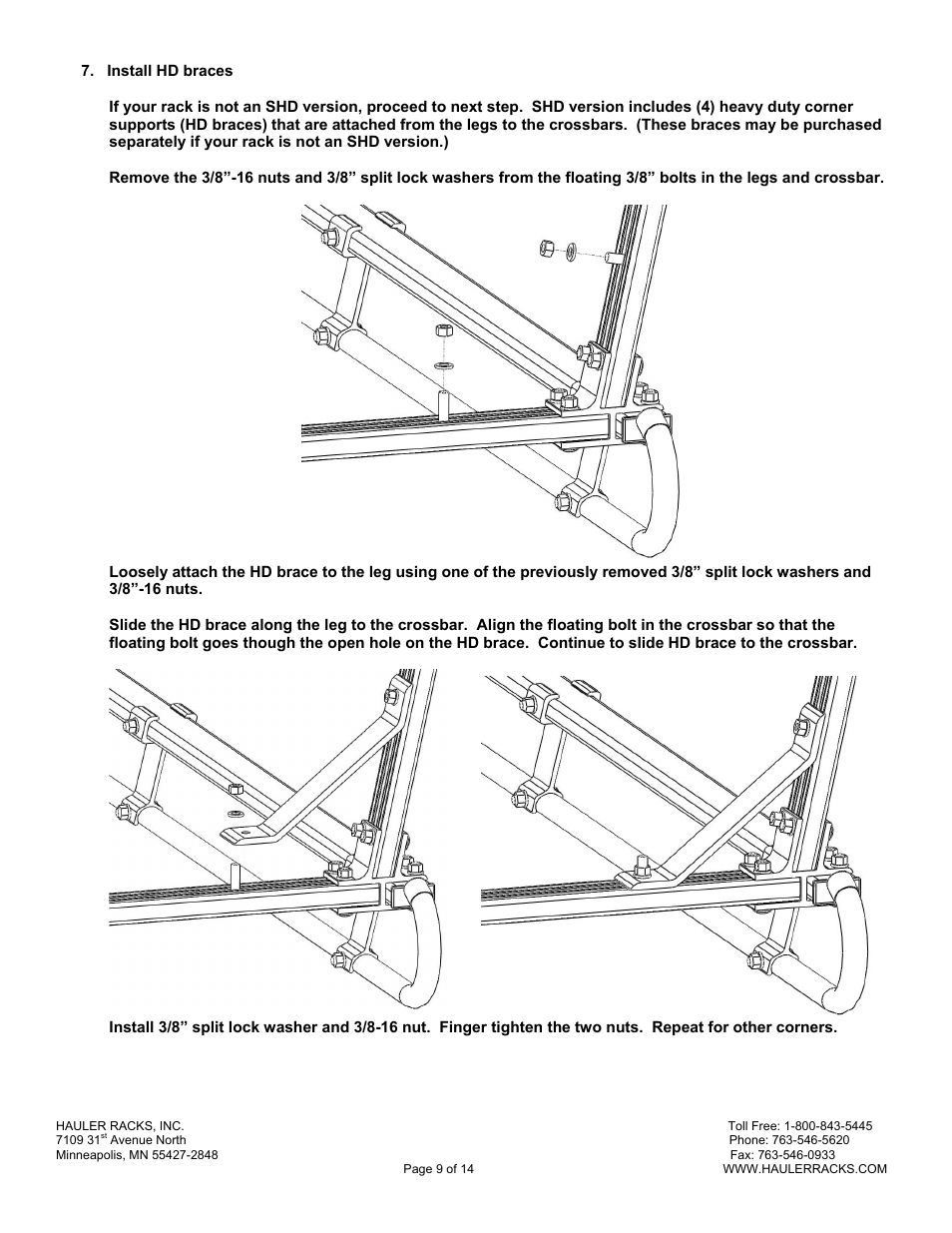 Hauler Racks C-12 SERIES RACKS User Manual | Page 9 / 14