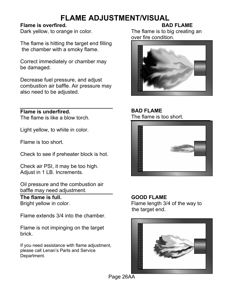 Flame adjustment/visual | Lanair HI140i User Manual | Page 41 / 90
