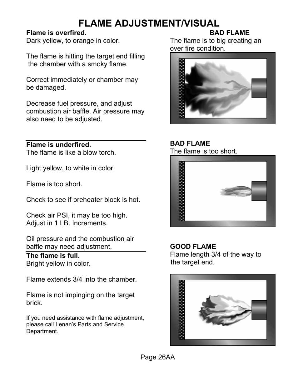Flame adjustment/visual | Lanair HI320 User Manual | Page 41 / 88